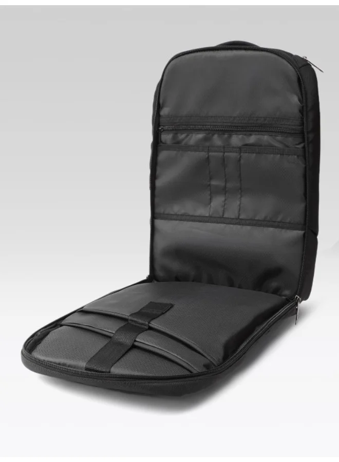 TEAKWOOD Black Teakwood 23L Business Laptop Backpack for Men | Fits up to 16 " Laptop | Premium Black Office & Travel Backpack | USB Charging Port | Trolley Sleeve | Water-Resistant | Multi-Compartment Durable Design  | Best Price UAE